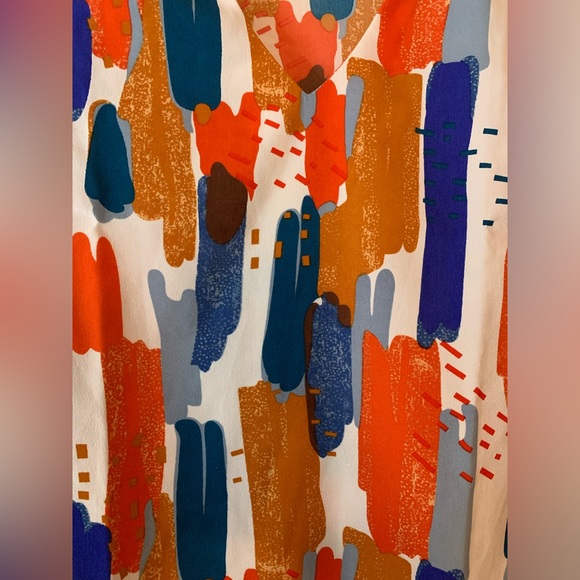 NWOT V Neck Boho Ballon Sleeve Mixed Print Light Weight Long Sleeve Top - Picture 8 of 8